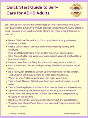 ADHD Quick Start Guide To Self Care